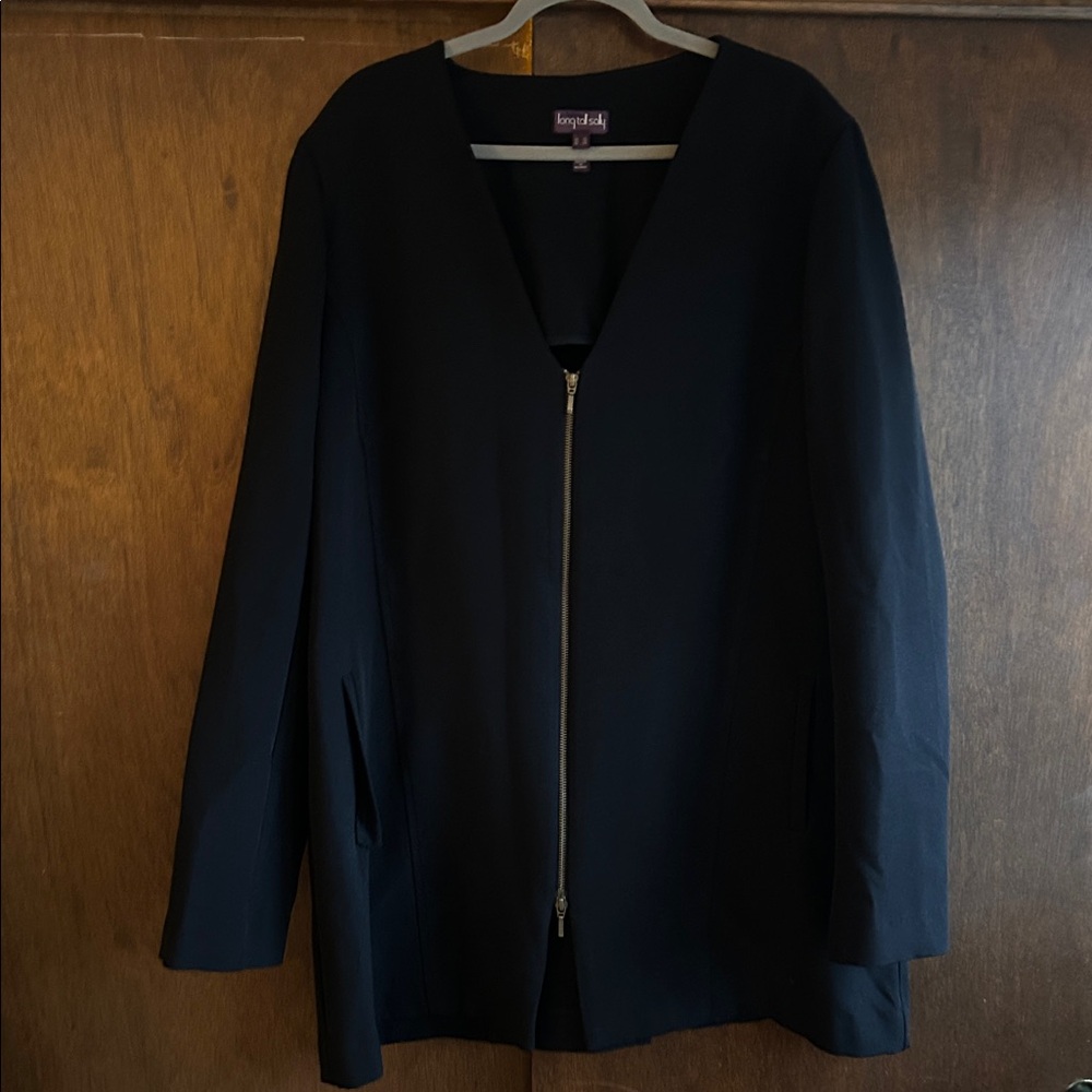 Long tall sally black oversized Zip-Up blazer